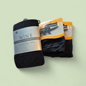 Nine West Black Control Top Tights